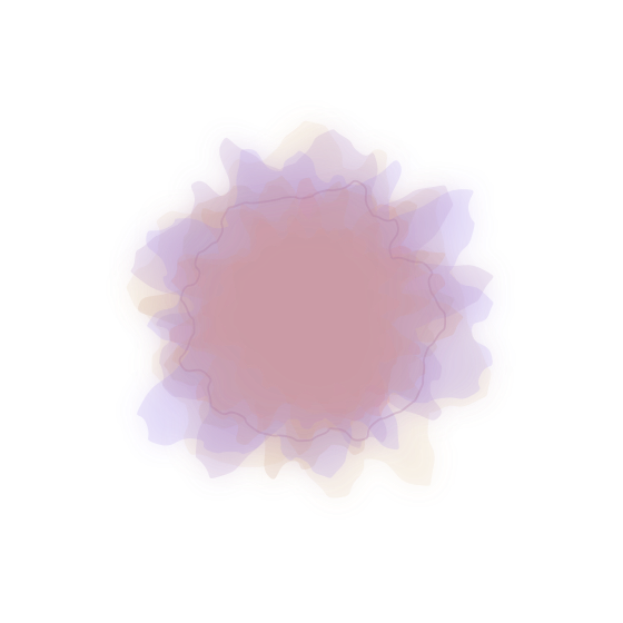 A layered Synff Fingerprint emblem in violet, pink, and terracotta